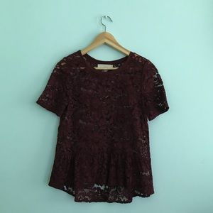 Lace peplum top